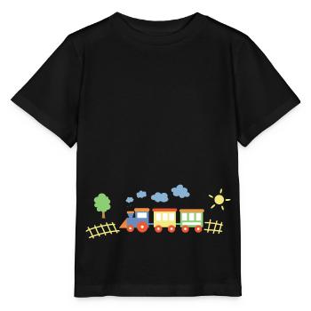 Train avec des wagons - T-shirt bio MINI CREATOR Stanley/Stella Enfant - noir - Devant - Mikhail (115cm)