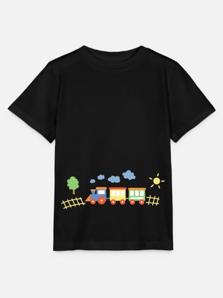 Train With Wagons - Stanley/Stella MINI CREATOR Kids’ T-Shirt - black