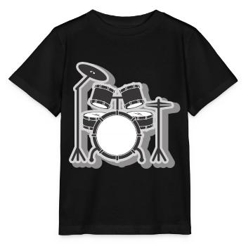 Schlagzeuger Schlagzeug - Stanley/Stella Kinder T-Shirt MINI CREATOR  - Schwarz - Vorne - Mikhail (115cm)