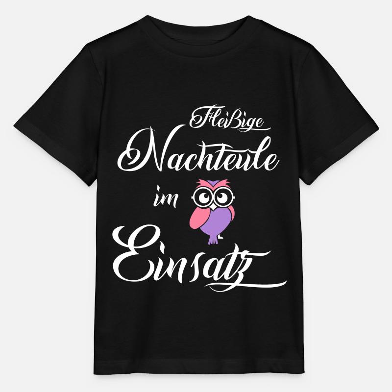Nachteule im Einsatz, Berufe Geschenk, Eule Lustig - Stanley/Stella Kinder T-Shirt MINI CREATOR - Schwarz