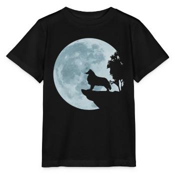 Colley Full Moon Collies Chien Coeur Chiens Cadeau - T-shirt bio MINI CREATOR Stanley/Stella Enfant - noir - Devant - Mikhail (115cm)