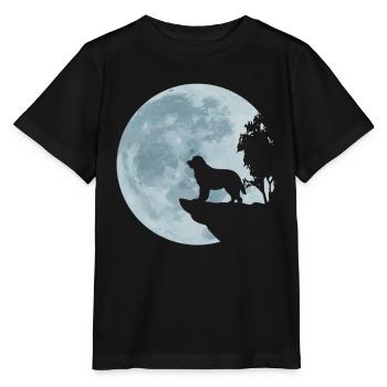 Cadeau d'amour de chien terre-neuvien pleine lune Canada - T-shirt bio MINI CREATOR Stanley/Stella Enfant - noir - Devant - Mikhail (115cm)