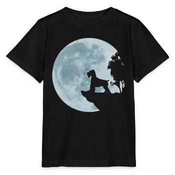 Schnauzer miniature cadeau de chien Schnauzer pleine lune - T-shirt bio MINI CREATOR Stanley/Stella Enfant - noir - Devant - Mikhail (115cm)