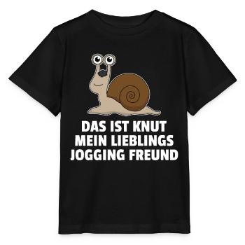 Schnecke Lieblings Jogging Freund Laufen Geschenk - Stanley/Stella Kinder T-Shirt MINI CREATOR  - Schwarz - Vorne - Mikhail (115cm)