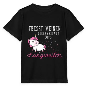 Fresst meinen Sternenstaub ihr Langweiler Einhorn - Stanley/Stella Kinder T-Shirt MINI CREATOR  - Schwarz - Vorne - Mikhail (115cm)