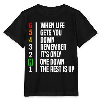 Motorradfahrer Geschenk Gangschaltung Motivation - Stanley/Stella Kinder T-Shirt MINI CREATOR  - Schwarz - Vorne - Mikhail (115cm)