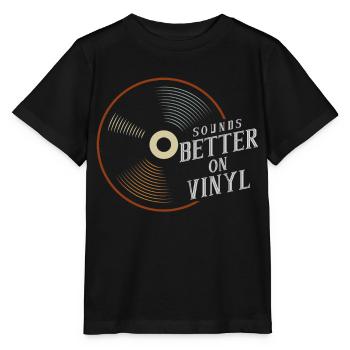 Sounds Better On Vinyl DJ Audiophile Gift - Stanley/Stella MINI CREATOR Kids’ T-Shirt - black - Front - Mikhail (115cm)