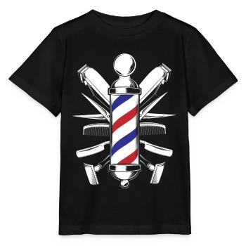 Salon de coiffure, salon de coiffure, coiffeur - T-shirt bio MINI CREATOR Stanley/Stella Enfant - noir - Devant - Mikhail (115cm)