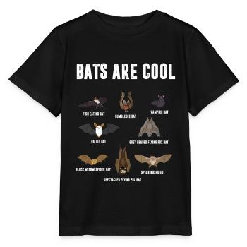 Bats are cool. Bats are cool bat - Stanley/Stella MINI CREATOR Kids’ T-Shirt - black - Front - Mikhail (115cm)