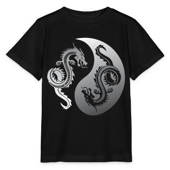 Ying Yang, dragons, yoga attitude to life - Stanley/Stella MINI CREATOR Kids’ T-Shirt - black - Front - Mikhail (115cm)