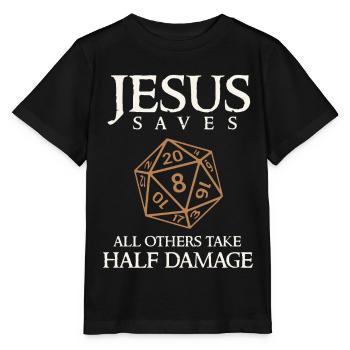 Jeu de rôle que Jésus sauve, dés RPG - T-shirt bio MINI CREATOR Stanley/Stella Enfant - noir - Devant - Mikhail (115cm)