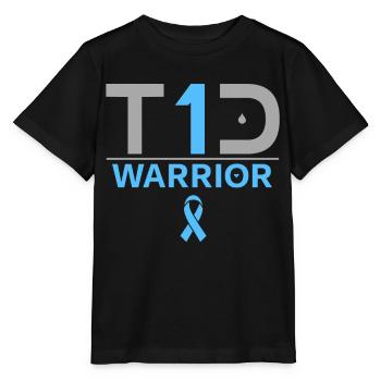 Type 1 Diabetes Cure Blue Ribbon - Stanley/Stella MINI CREATOR Kids’ T-Shirt - black - Front - Mikhail (115cm)