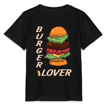 Burger lover - Stanley/Stella MINI CREATOR Kids’ T-Shirt - black - Front - Mikhail (115cm)