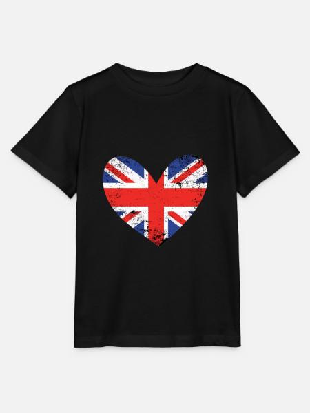 Großbritannien Herz - Stanley/Stella Kinder T-Shirt MINI CREATOR - Schwarz