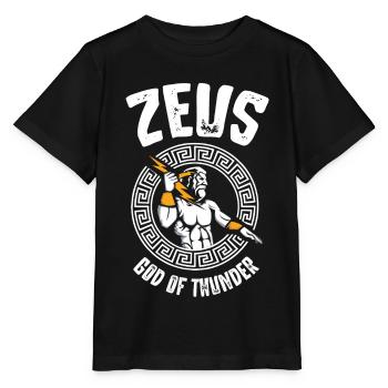 Zeus God of Thunder, Greek mythology - Stanley/Stella MINI CREATOR Kids’ T-Shirt - black - Front - Mikhail (115cm)