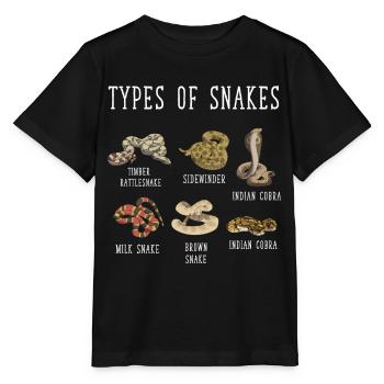 Types de serpents, Serpent, Types de serpents, Cobra - T-shirt bio MINI CREATOR Stanley/Stella Enfant - noir - Devant - Mikhail (115cm)