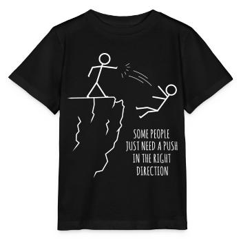 Stick figure sarcastique, motivation - T-shirt bio MINI CREATOR Stanley/Stella Enfant - noir - Devant - Mikhail (115cm)