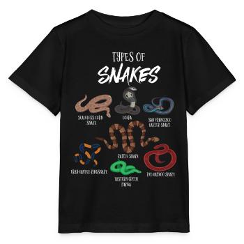 Types de serpents, Serpent, Types de serpents, Cobra - T-shirt bio MINI CREATOR Stanley/Stella Enfant - noir - Devant - Mikhail (115cm)