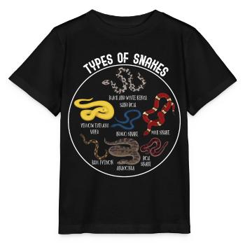 Types de serpents, Serpent, Types de serpents, Cobra - T-shirt bio MINI CREATOR Stanley/Stella Enfant - noir - Devant - Mikhail (115cm)