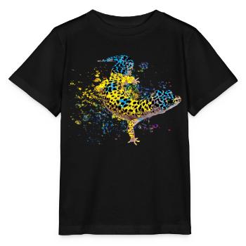 Reptile gecko couleur d’eau, éleveur de reptiles - T-shirt bio MINI CREATOR Stanley/Stella Enfant - noir - Devant - Mikhail (115cm)