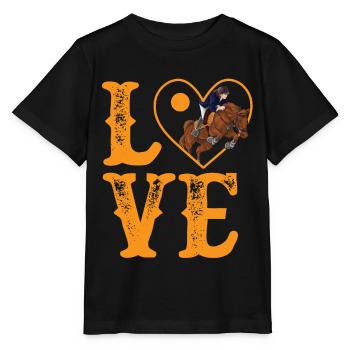 Amour des chevaux, cheval, fou de cheval - T-shirt bio MINI CREATOR Stanley/Stella Enfant - noir - Devant - Mikhail (115cm)