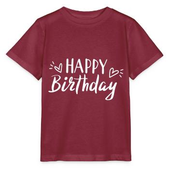 joyeux anniversaire - T-shirt bio MINI CREATOR Stanley/Stella Enfant - bordeaux - Devant - Kain (125cm)