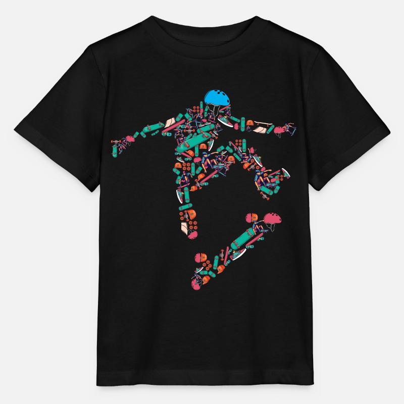 Skateboarding, Skateboard , Hawk - Stanley/Stella MINI CREATOR Kids’ T-Shirt - black