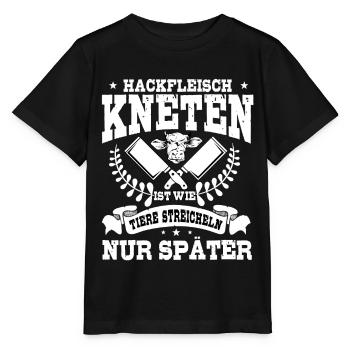 Fleischer Metzger Geschenk, BBQ, Hackfleisch - Stanley/Stella Kinder T-Shirt MINI CREATOR  - Schwarz - Vorne - Mikhail (115cm)
