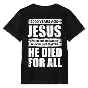 Jesus, Bible Lesson, Catholic Quote - Stanley/Stella MINI CREATOR Kids’ T-Shirt - black - Front - Mikhail (115cm)