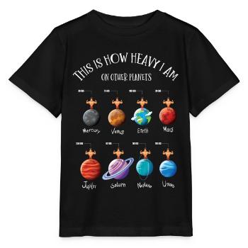 Planets, Universe, Heavy On Planets - Stanley/Stella MINI CREATOR Kids’ T-Shirt - black - Front - Mikhail (115cm)