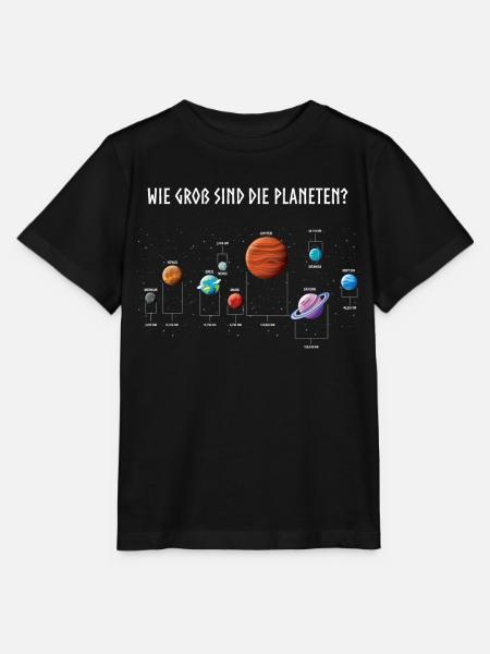 Sonnensystem, Planeten, WIe groß sind die Planeten - Stanley/Stella Kinder T-Shirt MINI CREATOR  - Schwarz