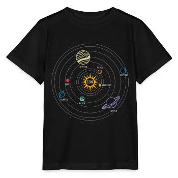 Sonnensystem, Planet, Planeten, Sonne, Erde - Stanley/Stella Kinder T-Shirt MINI CREATOR  - Schwarz - Vorne - Mikhail (115cm)