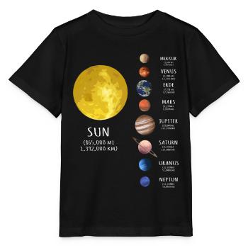 Sonnensystem, Planet, Planeten, Sonne, Erde - Stanley/Stella Kinder T-Shirt MINI CREATOR  - Schwarz - Vorne - Mikhail (115cm)