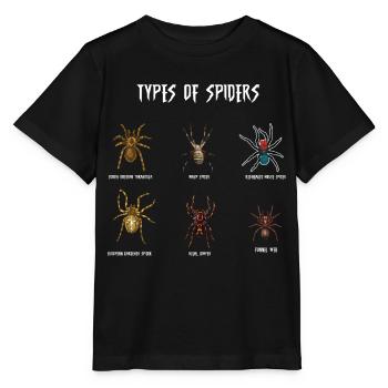 Espèces d’araignées, araignées - T-shirt bio MINI CREATOR Stanley/Stella Enfant - noir - Devant - Mikhail (115cm)