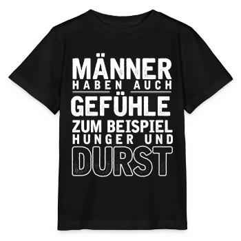 Männergefühle Hunger & Durst, Witziges Vatertag - Stanley/Stella Kinder T-Shirt MINI CREATOR  - Schwarz - Vorne - Mikhail (115cm)