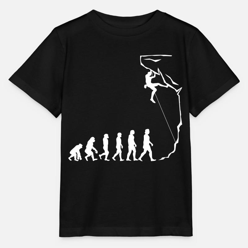 Evolution de l’escalade, Bouldern, Alpinisme - T-shirt bio MINI CREATOR Stanley/Stella Enfant - noir