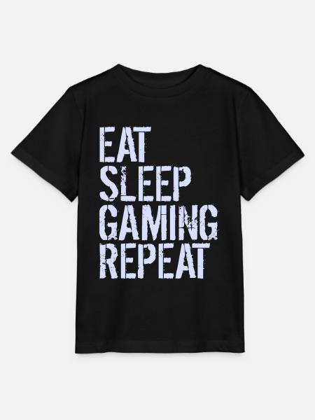 Eat Sleep Gaming Repeat - Stanley/Stella Kinder T-Shirt MINI CREATOR  - Schwarz