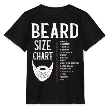 Tableau des tailles de barbe, barbe, longueur de la barbe - T-shirt bio MINI CREATOR Stanley/Stella Enfant - noir - Devant - Mikhail (115cm)