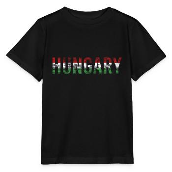 Hongrie Inscription drapeau - T-shirt bio MINI CREATOR Stanley/Stella Enfant - noir - Devant - Mikhail (115cm)
