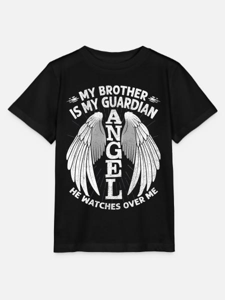 Mon frère Est Mon Guardian Ange, Frère DeUil - T-shirt bio MINI CREATOR Stanley/Stella Enfant - noir
