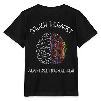 Cerveau d’un pathologiste linguistique Cadeau Langue - T-shirt bio MINI CREATOR Stanley/Stella Enfant - noir - Devant - Mikhail (115cm)