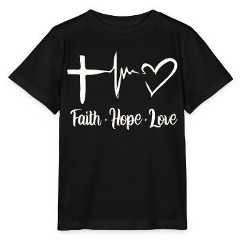Verse biblique, Dieu chrétien, prière - T-shirt bio MINI CREATOR Stanley/Stella Enfant - noir - Devant - Mikhail (115cm)