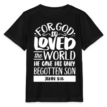 Verse biblique, Dieu chrétien, prière - T-shirt bio MINI CREATOR Stanley/Stella Enfant - noir - Devant - Mikhail (115cm)
