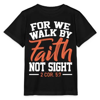 Verse biblique, Dieu chrétien, prière - T-shirt bio MINI CREATOR Stanley/Stella Enfant - noir - Devant - Mikhail (115cm)