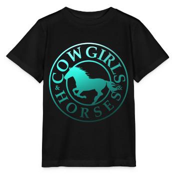 cool motif de cheval, chevaux, équitation, filles, chemise - T-shirt bio MINI CREATOR Stanley/Stella Enfant - noir - Devant - Mikhail (115cm)