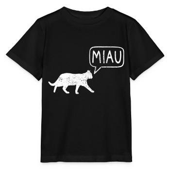 Katze Miau - Stanley/Stella Kinder T-Shirt MINI CREATOR  - Schwarz - Vorne - Mikhail (115cm)