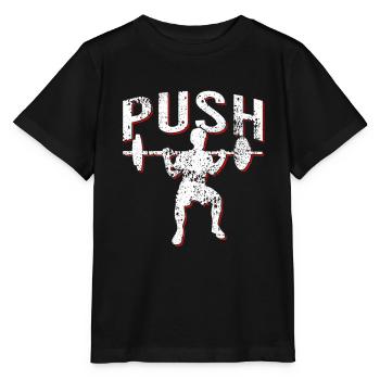 Strength Sports Bodybuilder Push - Stanley/Stella MINI CREATOR Kids’ T-Shirt - black - Front - Mikhail (115cm)