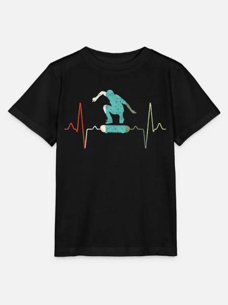 Skater Skate Herzschlag - Stanley/Stella Kinder T-Shirt MINI CREATOR - Schwarz