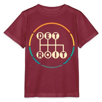 Detroit Stick Shift, 6-Gang Manuelle Gangschaltung - Stanley/Stella Kinder T-Shirt MINI CREATOR  - Burgunderrot - Vorne - Kain (125cm)
