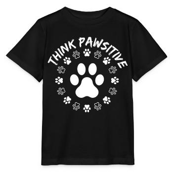 Denke Pawsitiv, Hundepfote - Stanley/Stella Kinder T-Shirt MINI CREATOR  - Schwarz - Vorne - Mikhail (115cm)